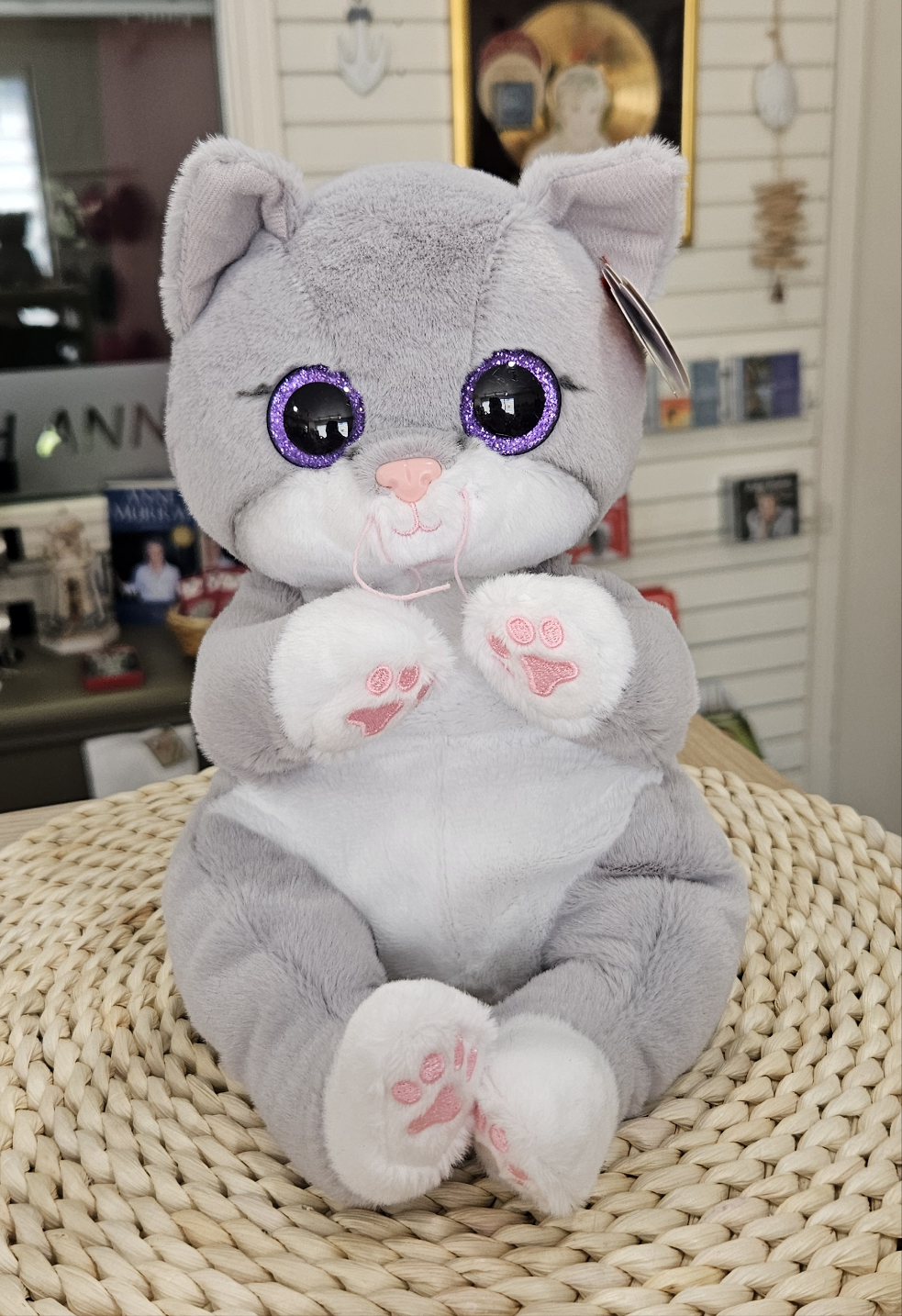 Peluches Ty TY Binx Russian Blue Cat Beanie Bellies Regular