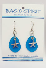 Load image into Gallery viewer, Sea Glass and Pewter Earrings
